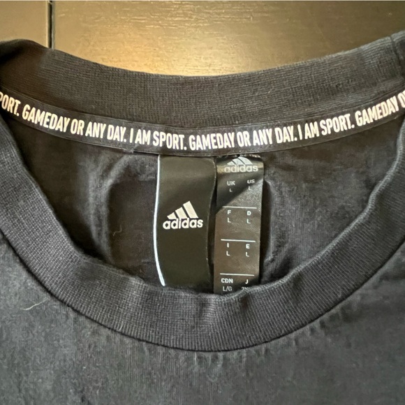 Adidas 2 Youth T-Shirts White with Blue/Grey and Black with Bright Green Symbol - Picture 12 of 13